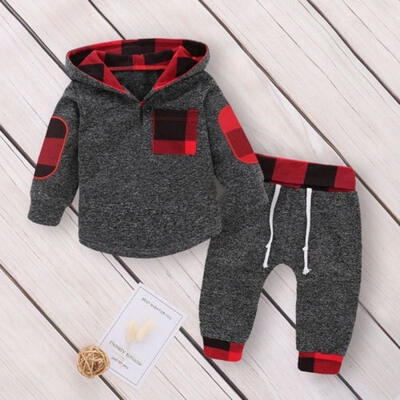 

New Baby Girls Boys Outfits 2PCS HoodiesPants Set Winter Fall Clothes Tracksuit