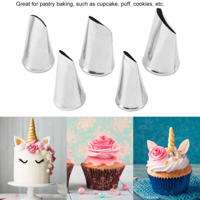 

Greensen 5pcsset Stainless Steel Pastry Cream Icing Piping Nozzles DIY Baking Cupcake Cake Decor Tool