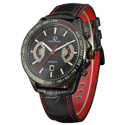 

FORSINING calendar week flywheel mens automatic mechanical watch leather belt mens watch