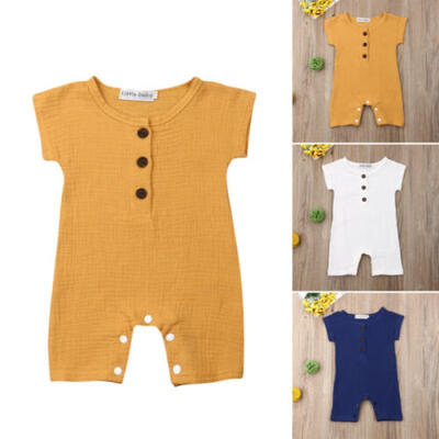 

Summer Newborn Baby Boys Clothes Solid Color Romper Bodysuit One-Pieces Outfits