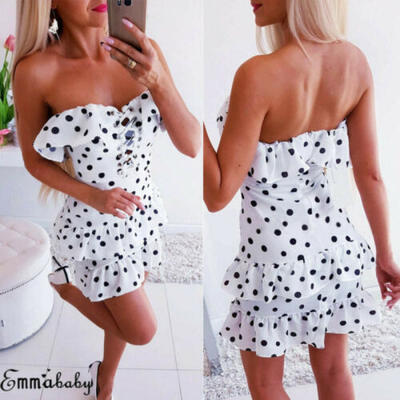 

Sexy Womens Plus Size Bandeau Strapless Top Vest Dress Summer Beachwear