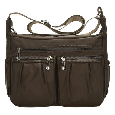 

Women Solid Color Multi Pockets Waterproof Oxford Cloth Crossbody Shoulder Bag