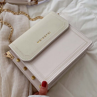 

Foreign style bag women 2019 new Joker chain matte shoulder bag fashion chain slung small square bag