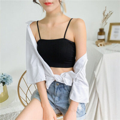 

Fashion Women Slouchy Sling Tank Tops Bustier Bra Vest Crop Top Bralette Blouse