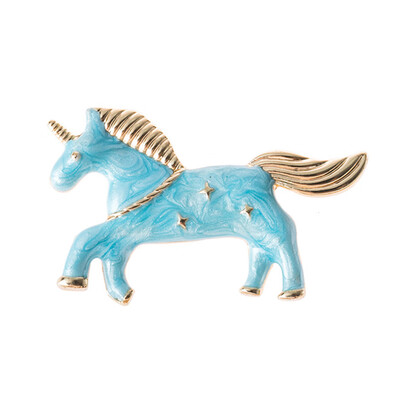 

Attractive fashion Fashion Cartoon Unicorn Brooch Pin Fun Badge Metal DIY Cloth Decoration Set Hot
