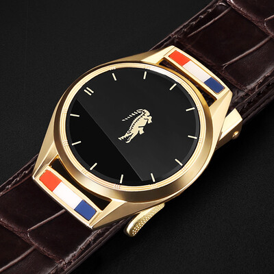 

New belt mens leather automatic buckle fashion wild crocodile pattern waist layer cowhide leather mens belt belt spot