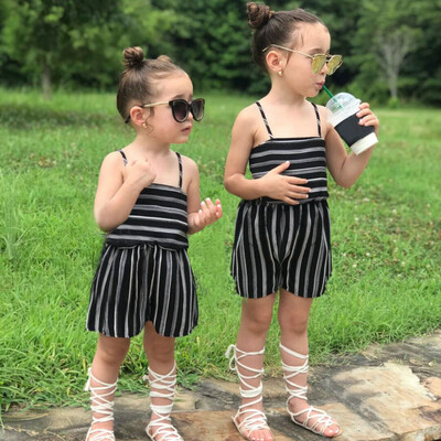 

Toddler Baby Kids Girls Summer Striped Backless Romper Jumpsuits Clothes Sunsuit