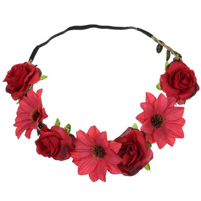 

Women Girl Flower Garland Headband Beauty Hair Accessories Flower Head wear New