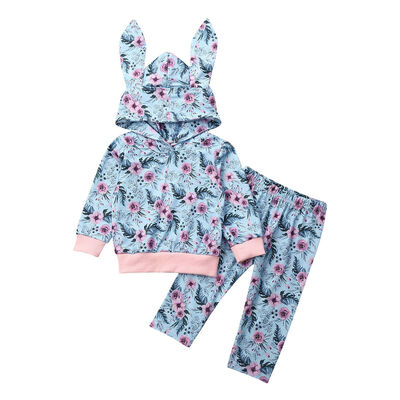 

Floral Toddler Kids Baby Girls Cotton Tops Sweatshirt Long Pants Outfits Clothes