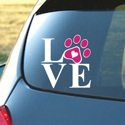 

Tailored Heart With Dog Paw Puppy Love Decal Window Sticker For CarsWalls