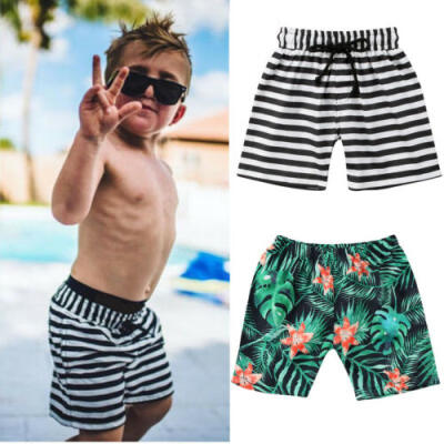 

Kids Baby Boy Floral Stripe Shorts Beach Pants Casual Sport Jogger Trousers