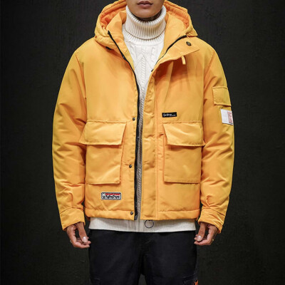 

Toponeto New Fashion Mens Winter Casual Pure Color Hooded Warm Cotton Clothing Coat