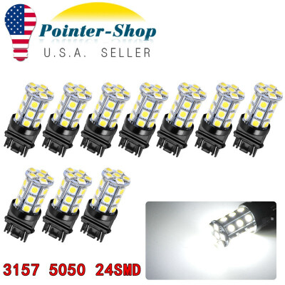 

10X White 3157 24SMD High Power 3156 LED Tail Brake StopParking LED Light Bulb