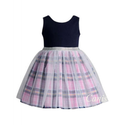 

US Kids Baby Girls Princess Plaid Sleeveless Dress Pageant Wedding Tutu Dresses