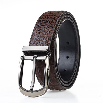 

New Men leather belt high quality Alloy pin buckle belt Business affairs Men high quality casual solid color belt