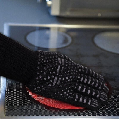 

Amazon Explosion 500-800 Degree High Temperature Gloves Fire Retardant Oven Microwave Grill BBQ Gloves Blue rubber flame