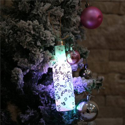 

Gobestart Glowing Small Wine Bottle Christmas Tree Decoration Pendant DIY For Decor