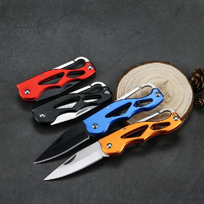

Multifunction Outdoor Mini Key Ring Cut Camping Stainless Steel Handle Survival Cutter Rescue Tool