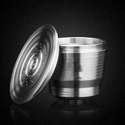 

Stainless Steel Refillable Reusable Coffee Capsule Pod Fit For Nespresso Silver