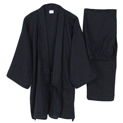

Autumn Winter Mens Soft Casual Loose Kinimo Style Tops&Pants Sleepwear Nightwear