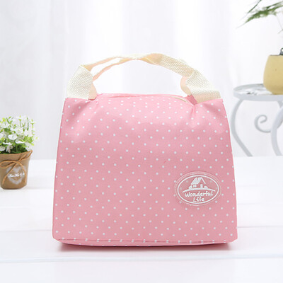 

Siaonvr Insulated Cold Canvas Stripe Picnic Carry Case Thermal Portable Lunch Bag