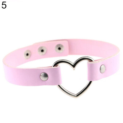 

Women\s Punk Faux Leather Love Heart Collar Choker Necklace Jewelry Charm Gift