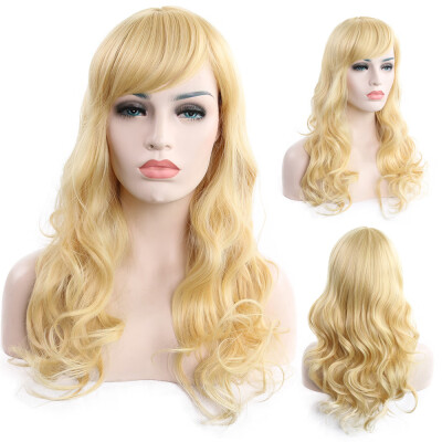 

〖Follure〗65cm Womens Heat Resistant Hair Blonde Long Curly Full Wig