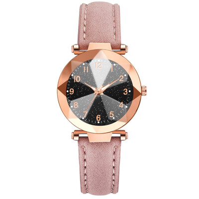 

2019 Luminous Watch Women Fashion Ladies Leather Bracelet Quartz Watches Diamond Surface Luxury Female Clock Relogio Feminino