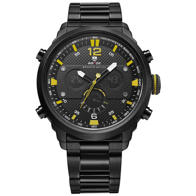 

WEIDE WH6303 Quartz Digital Electronic Watch Three Sub-Dials Dual Time Week Time Display 3ATM Waterproof Timer Business Men Fashio