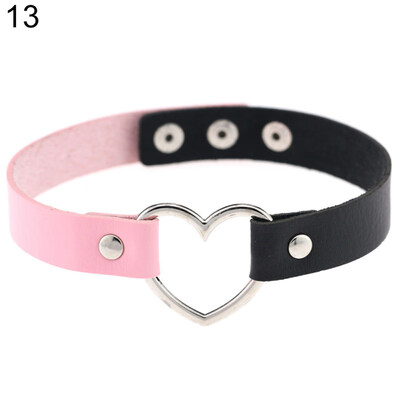 

Women\s Punk Faux Leather Love Heart Collar Choker Necklace Jewelry Charm Gift