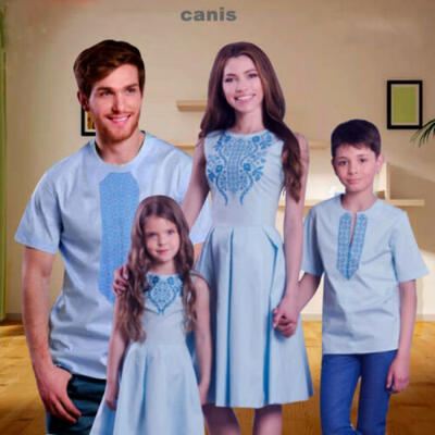 

US Mother&Daughter Family Matching Summer Outfits Man T-Shirt Tops Clothes