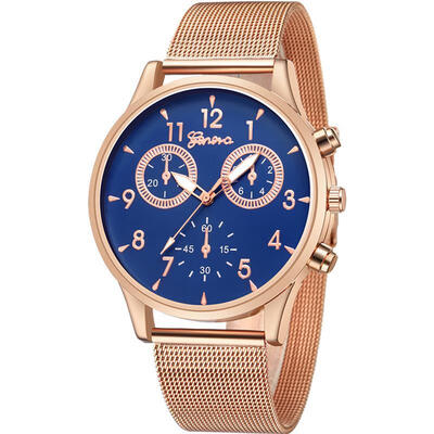 

GENEVA Men Luxury Sport Watch Mesh Band Stainless Steel Quartz Wristwatch Male Man Fashion Watches Erkek Kol Saati 2018