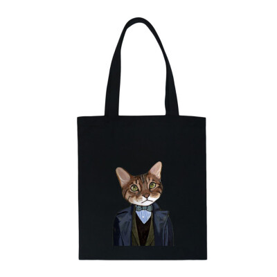 

Women Cute Cat Printing Canvas Tote Girls Casual Shoulder Bags Large Capacity Shopping Bags Handbag Bolsos Mujer YJ