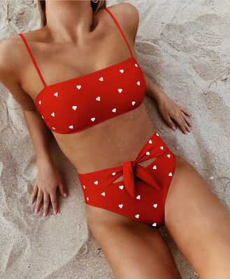 

Heart Women Girl Padded Push-up Bikini Bra Set High Waist Swimsuit Bathing Suit Swimwear Beachwear