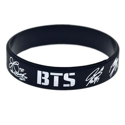

Kpop BTS Bangtan Boys Silicone Wristband Bracelet with Signature Hot Gift for ARMY
