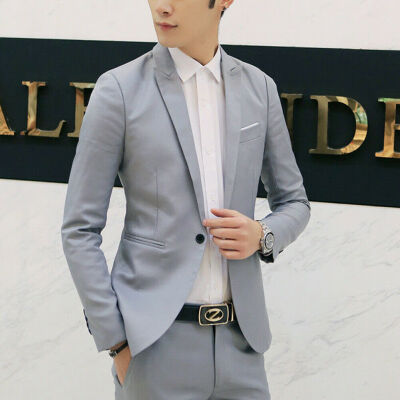 

New Mens Casual Slim Fit One Button Suit Blazer Business Coat Jacket With Pocket