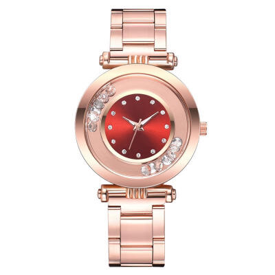 

Reloj Mujer Women Luxury Watch Stainless Steel Analog Quartz Wristwatch Rolling Diamond Clock Rose Gold Dress Watches 2019