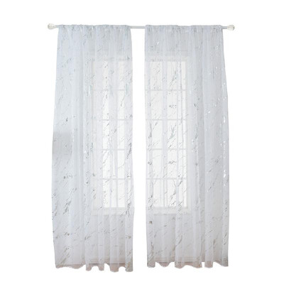 

Sheer Curtains Marble Print Window Screen Curtains for Living Room Window Patio Door 1 Panel 40"x79"