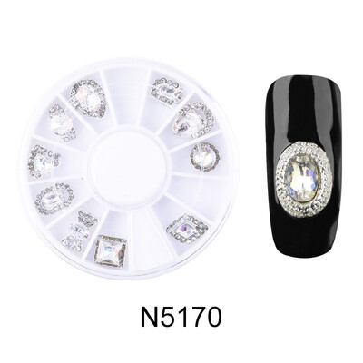 

ROSALIND 1 Box 3D Nail Art Rhinestones Glitters Acrylic Rhinestones for nails Manicure Nail Art Decoration In Wheel
