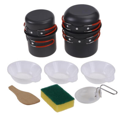 

Outdoor Travel Camping Cookware Aluminum Cooking Kits Picnic for 2-3 Person