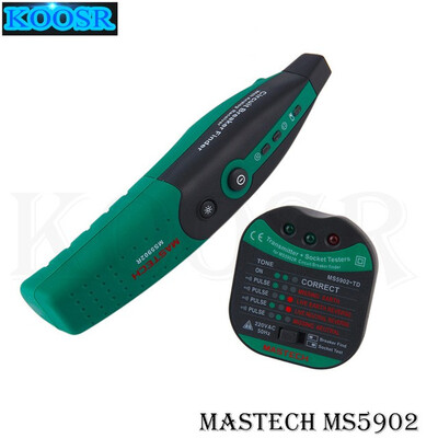 

Mastech MS5902 Circuit Breaker LED Tester Finder CATII 600V Zeroline 230V EU Plug Type Fuse Socket Tester