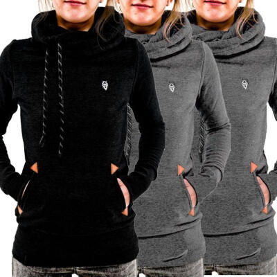 

Women Pocket Hoody Hoodie Long Sleeve Hooded Sweatshirt Pullover Jumper Coat Top