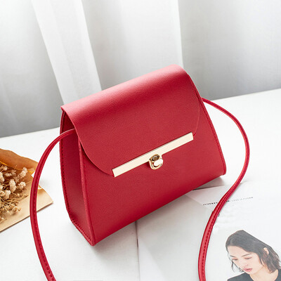 

Simple Flap Shoulder Bags PU Leather Women Pure Color Small Messenger Bag Korean Style Crossbody Bolsa Feminina
