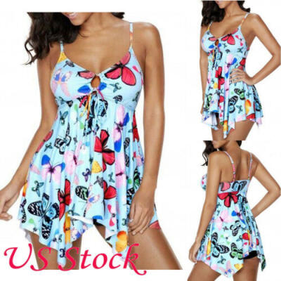 

US Women Costume Tankini Swim Slip Dress Bikini Bathing Swimsuit Summer Swimwear