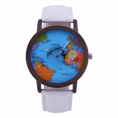 

Creative Watch Personality Map Design Dial Comfortable Denim Strap Women Dress Watch Mini World Aircraft Quartz Watches