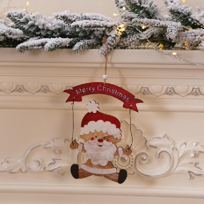 

Christmas Wooden Pendant Door Hanging Santa Snowman Elk Christmas Tree Widget Fesitival Christmas Decoration