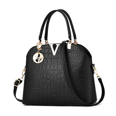 

Ladies bag 2019 new crocodile pattern handbags handbags Europe&America ladies shoulder shell bag