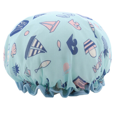 

Siaonvr Printing Color Shampoo cap Double Layered Waterproof Shower Hat Bathing Cap