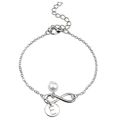 

Fashion Simple Personality 26 Letters Pendant Silver Beach Bracelet Fashion Girls Jewellery Hot Gift