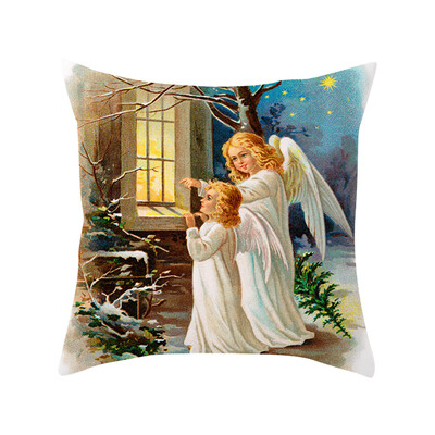 

Tailored Christmas Series Home Decor Polyester Peach Skin Pillow Case 18x18in